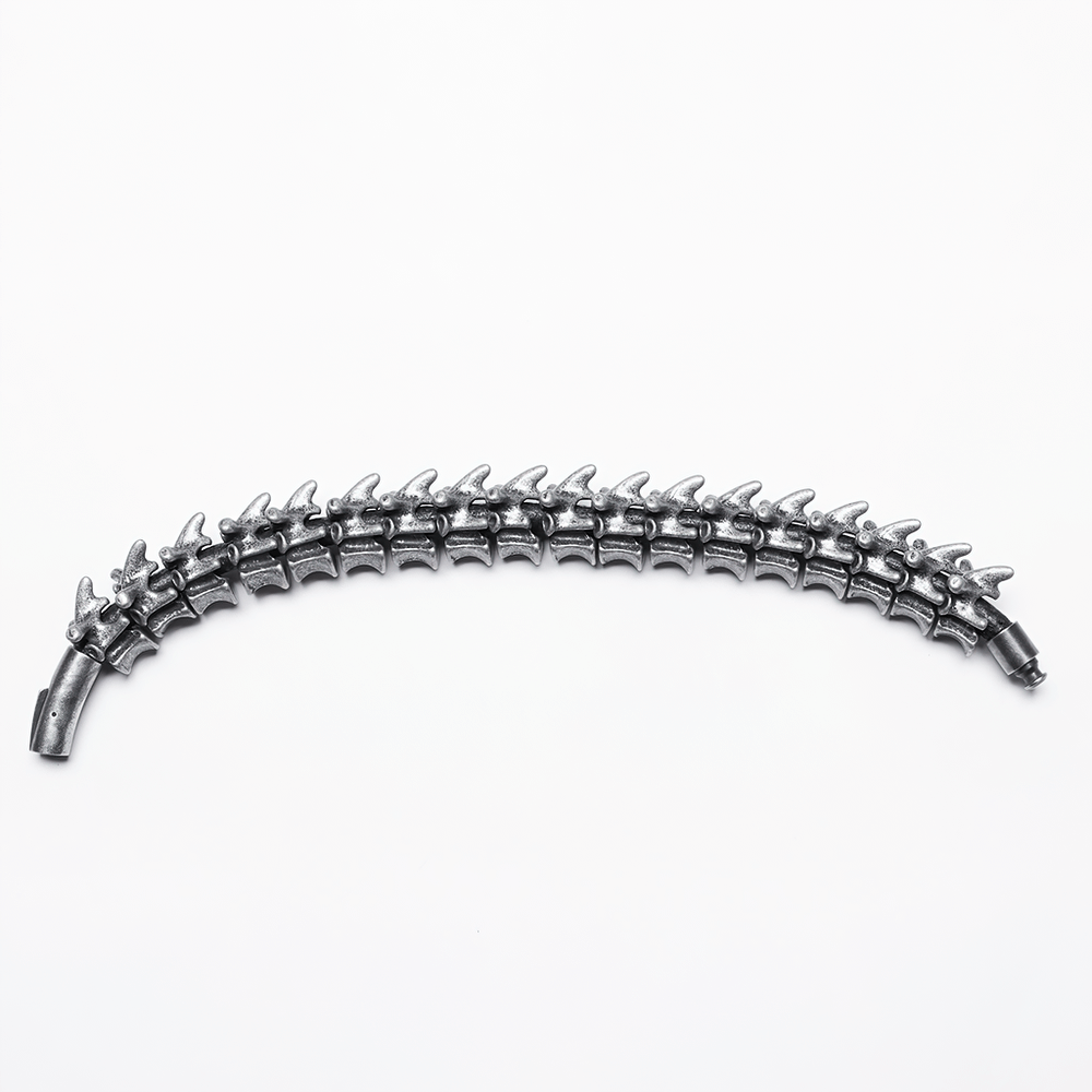 Spiked metal bracelet showcasing a unique, bold design, perfect for an edgy fashion statement.