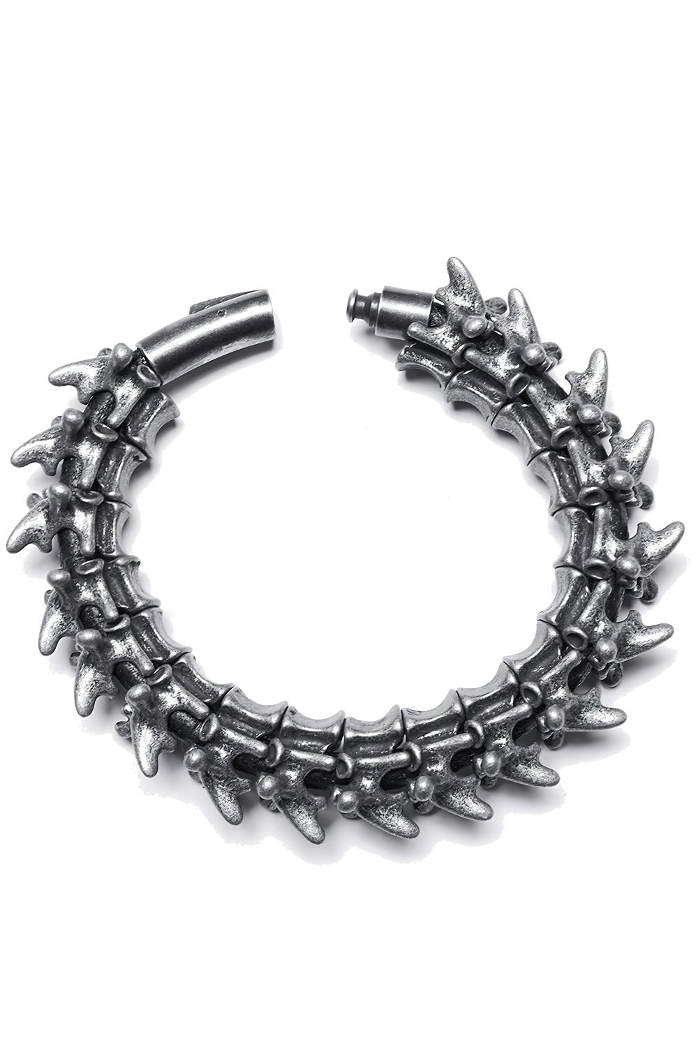 Spike-adorned metal bracelet showcasing bold design and edgy style, perfect for fashion enthusiasts.