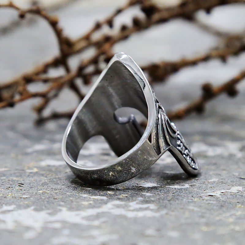 Stainless Steel Viking Warrior Helmet Ring / Totem Amulet Unisex Jewellery - HARD'N'HEAVY