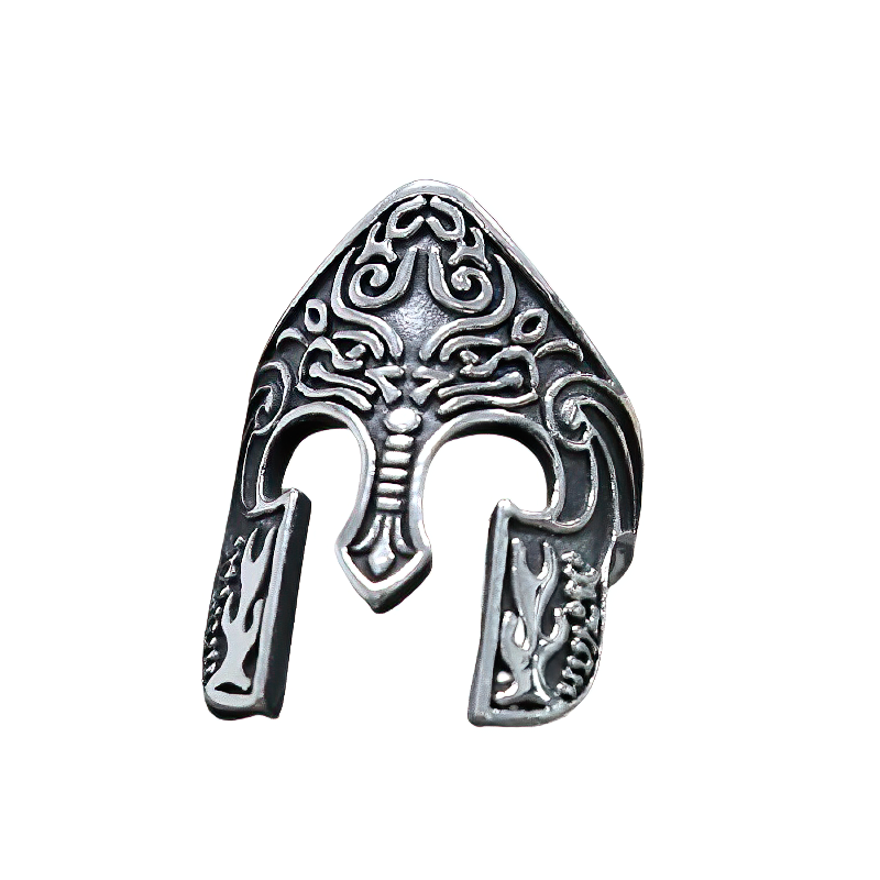 Stainless Steel Viking Warrior Helmet Ring / Totem Amulet Unisex Jewellery - HARD'N'HEAVY