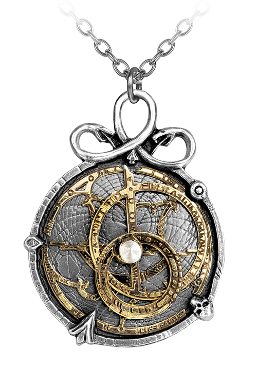 Pendentif Steampunk Anguistralobe avec Cadran d'Astrolabe en Laiton
