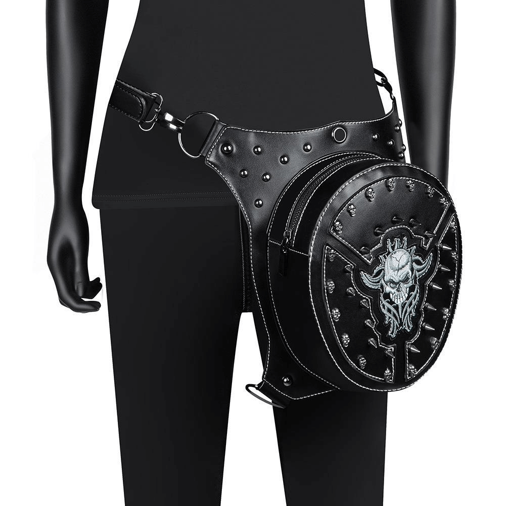 Steampunk Biker Rivets Waist Leg Bag / Unisex Multifunctional Bag - HARD'N'HEAVY