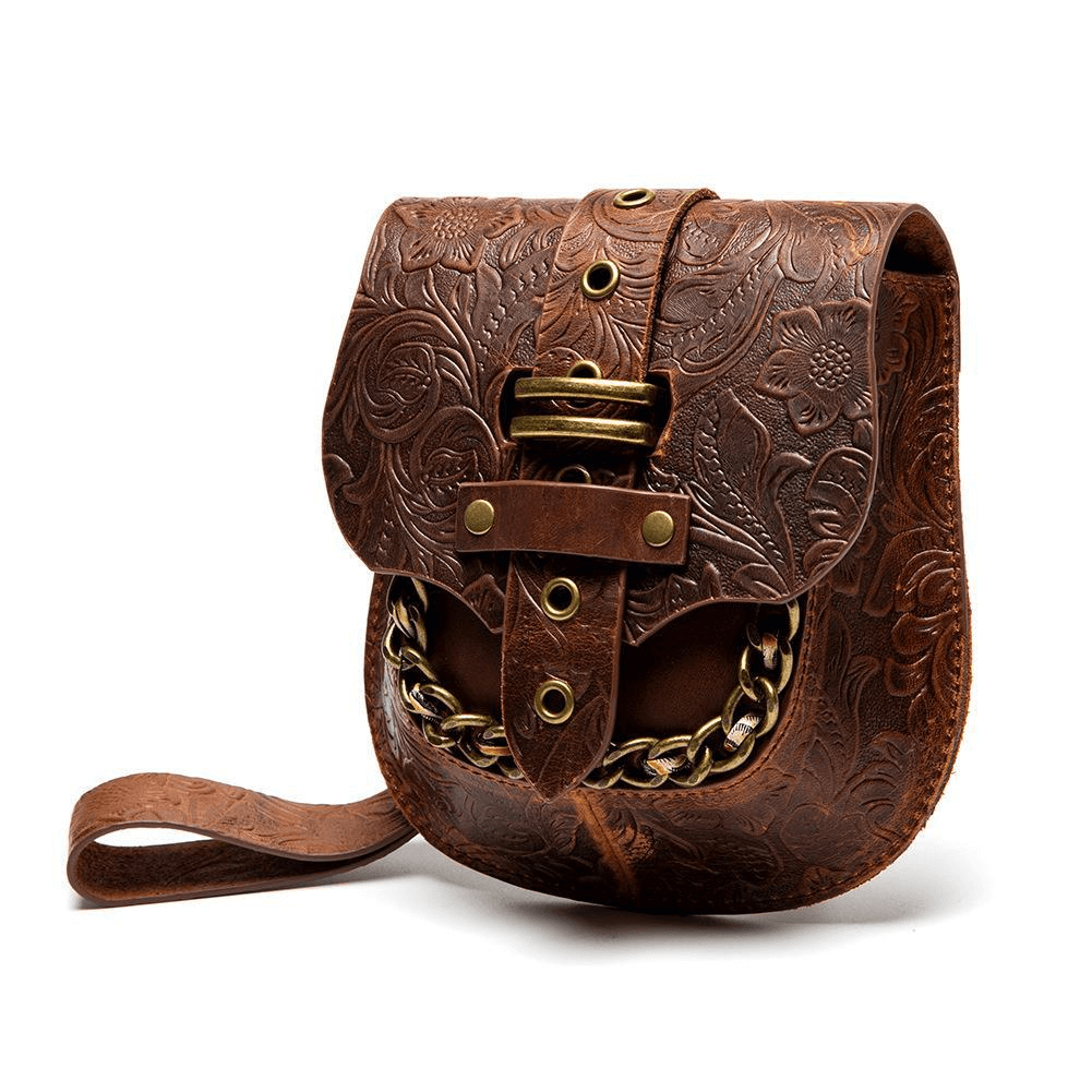 Steampunk Female Single Shoulder Crossbody Embossed Bag with Chain - HARD'N'HEAVY