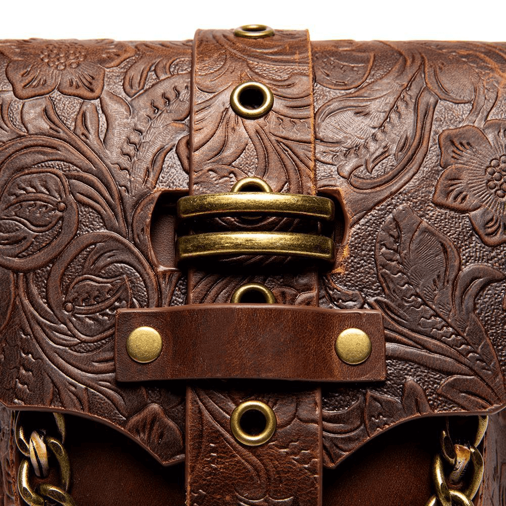 Steampunk Female Single Shoulder Crossbody Embossed Bag with Chain - HARD'N'HEAVY