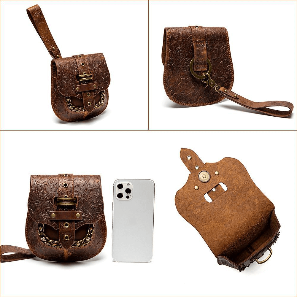 Steampunk Female Single Shoulder Crossbody Embossed Bag with Chain - HARD'N'HEAVY