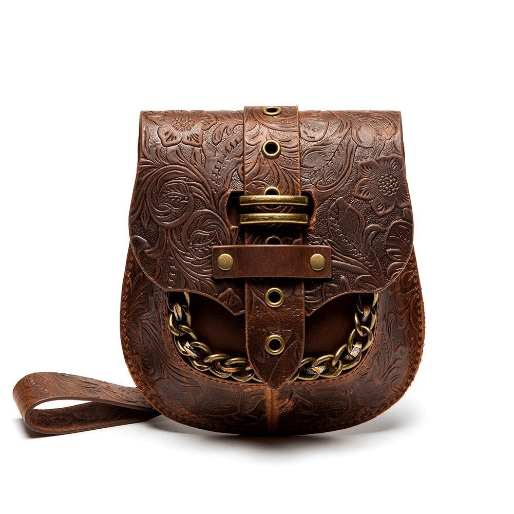 Steampunk Female Single Shoulder Crossbody Embossed Bag with Chain - HARD'N'HEAVY