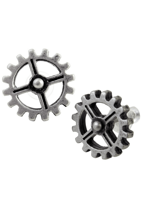 Steampunk Zahnrad-Ohrringe mit Vintage-Zinn-Design