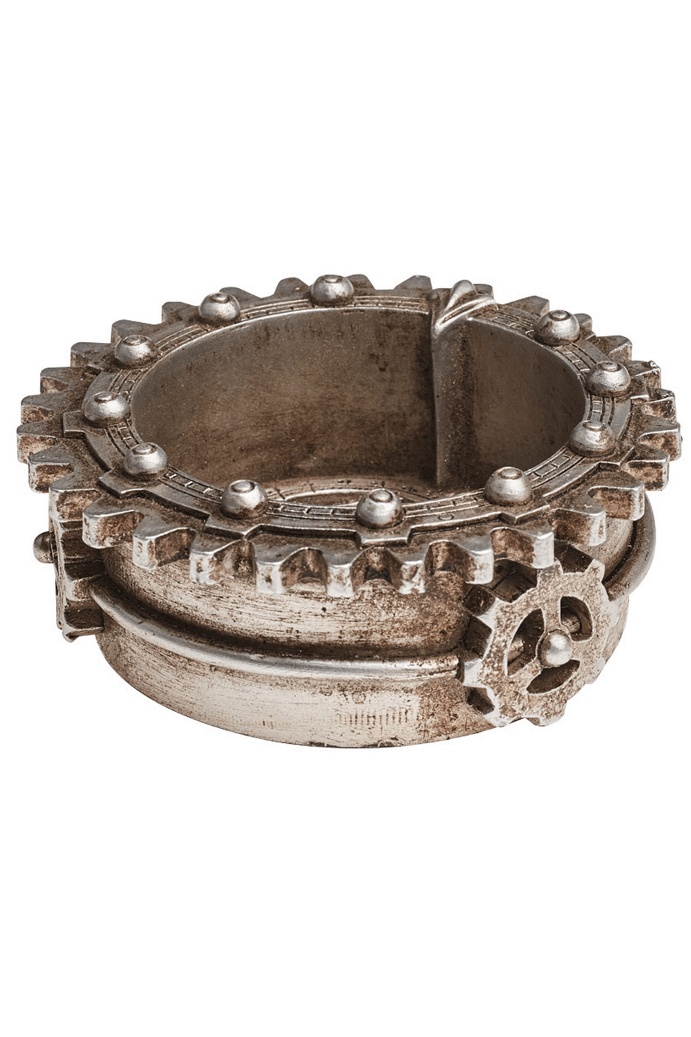 Steampunk gear trinket dish with pentagram design, vintage decorative resin dish for trinkets and jewelry.