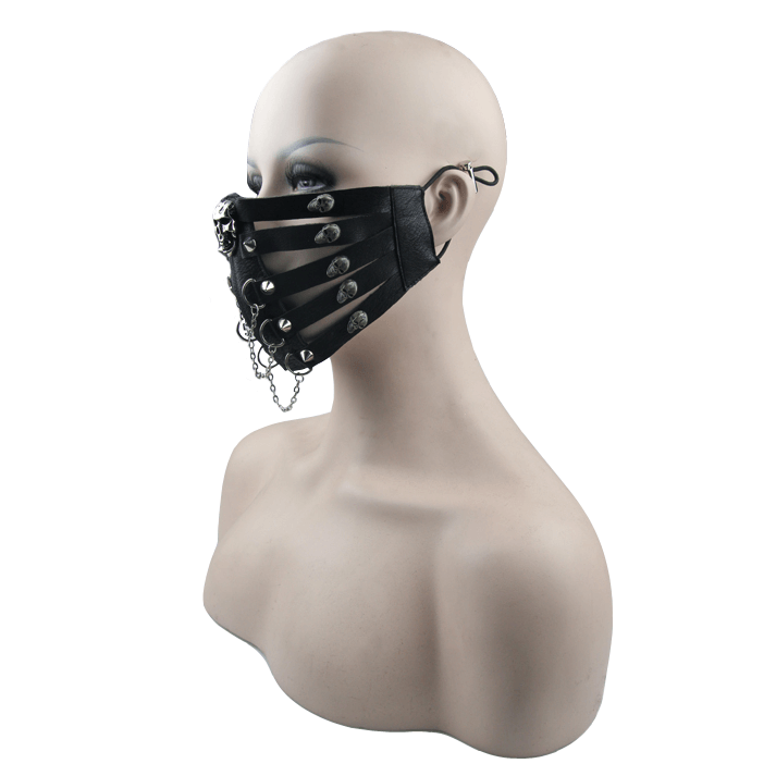 Steampunk Gothic Men's Synthetic Leather Mask / Women's Face Masks With Spikes & Skulls - HARD'N'HEAVY