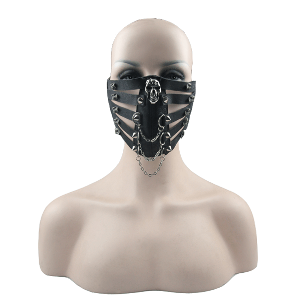 Steampunk Gothic Men's Synthetic Leather Mask / Women's Face Masks With Spikes & Skulls - HARD'N'HEAVY