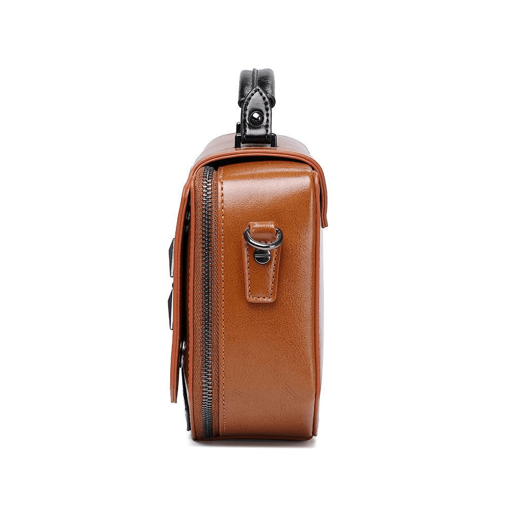 Steampunk Handbag with Metallic Rivets And Turbine-Like Pattern - HARD'N'HEAVY