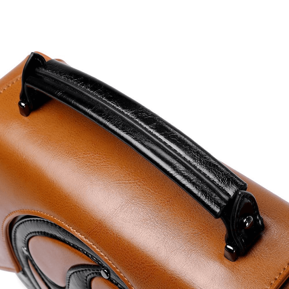 Steampunk Handbag with Metallic Rivets And Turbine-Like Pattern - HARD'N'HEAVY