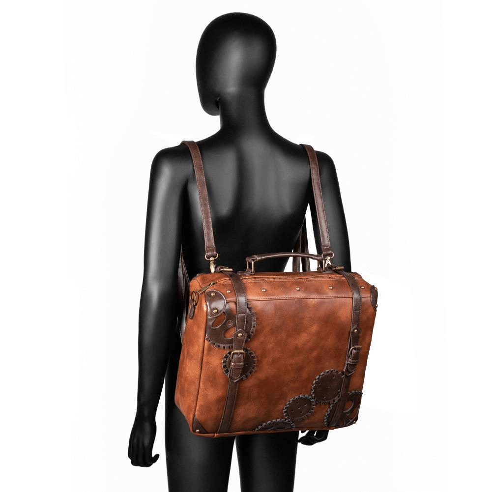 Steampunk Large Capacity Messenger Bag / Rivets Shoulder Computer Bag - HARD'N'HEAVY