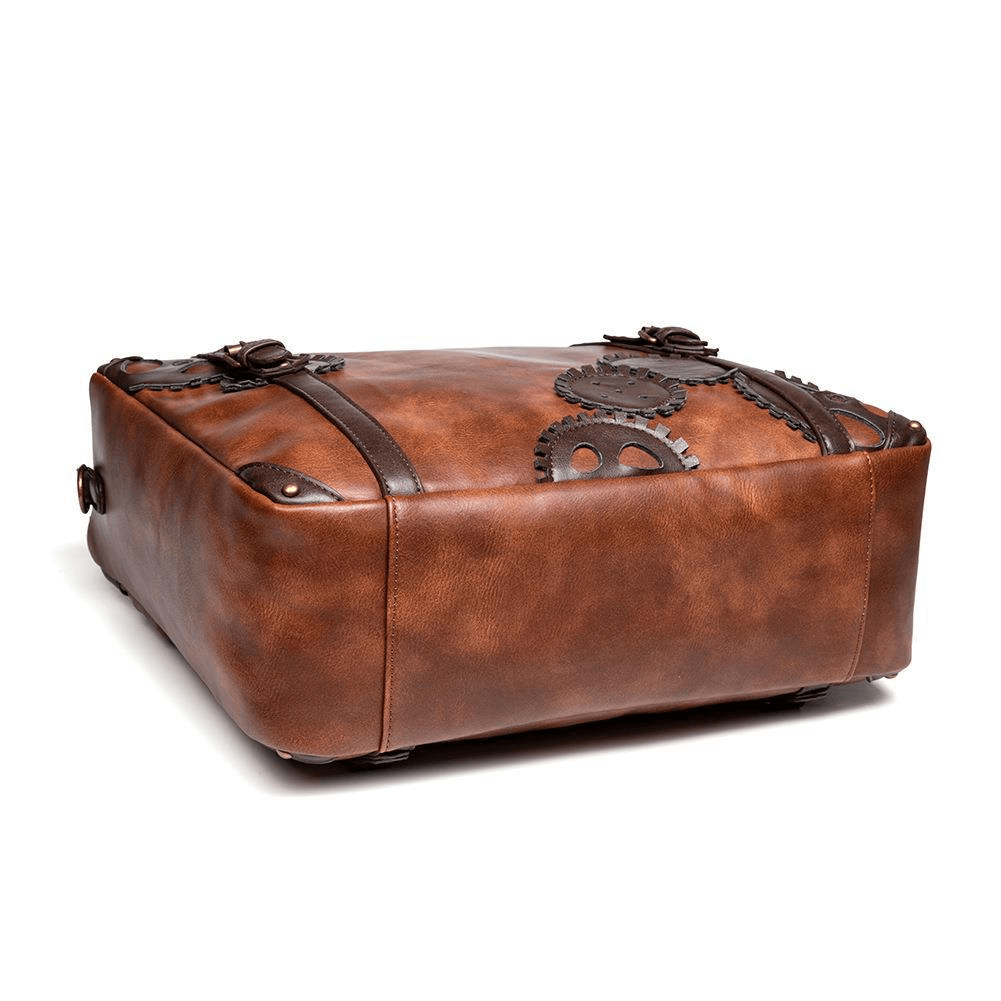 Steampunk Large Capacity Messenger Bag / Rivets Shoulder Computer Bag - HARD'N'HEAVY