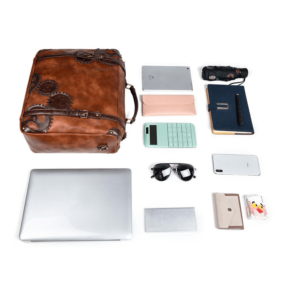 Steampunk Large Capacity Messenger Bag / Rivets Shoulder Computer Bag - HARD'N'HEAVY