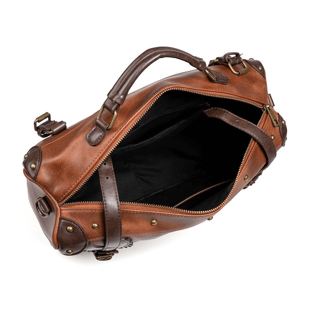 Steampunk Large Capacity Messenger Bag / Rivets Shoulder Computer Bag - HARD'N'HEAVY