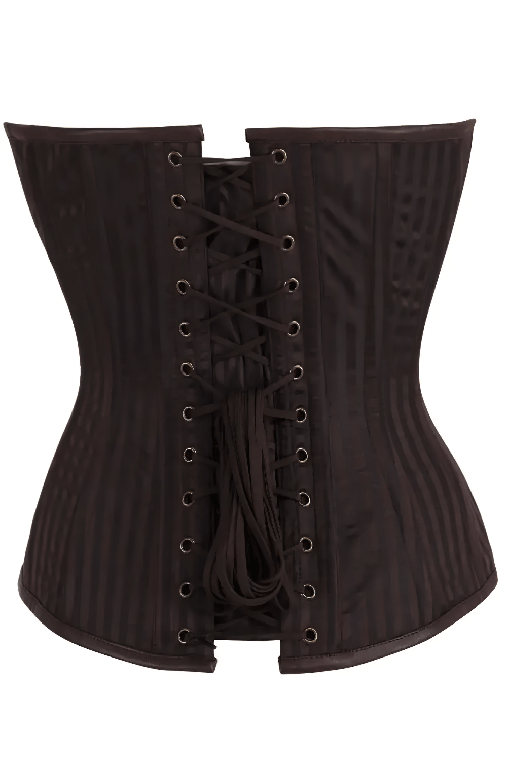 Steampunk Overbust Corset with Antique Clasp Detailing, chocolate brown brocade corset with back lacing and steel boning