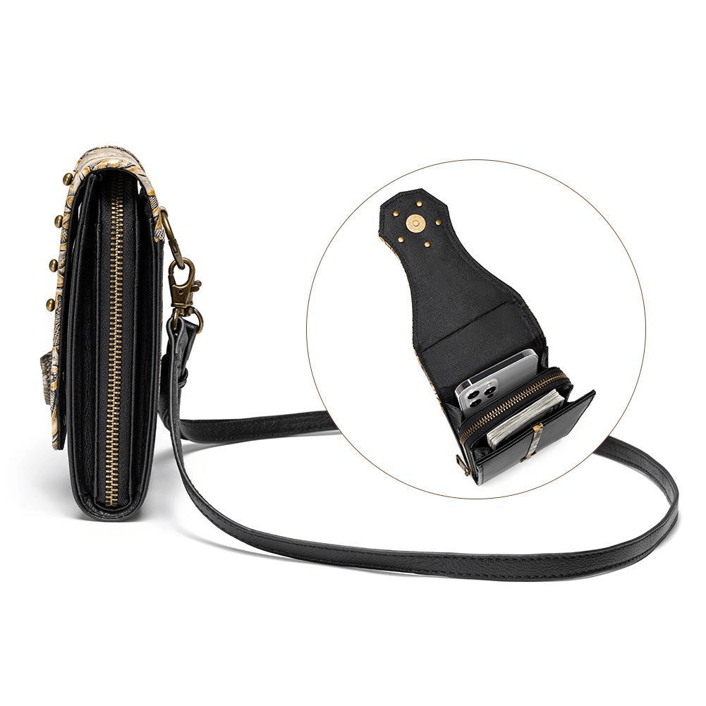 Steampunk Rivets Embossed Mini Shoulder Bag / Vintage Mobile Phone Bag - HARD'N'HEAVY