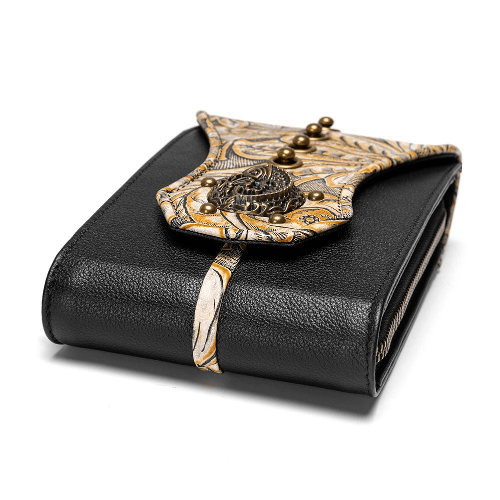 Steampunk Rivets Embossed Mini Shoulder Bag / Vintage Mobile Phone Bag - HARD'N'HEAVY