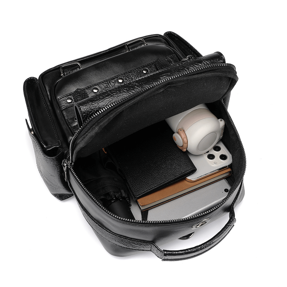 Steampunk Skull Head Rose Embroidered Backpack / Durable Large Capacity Rucksack - HARD'N'HEAVY