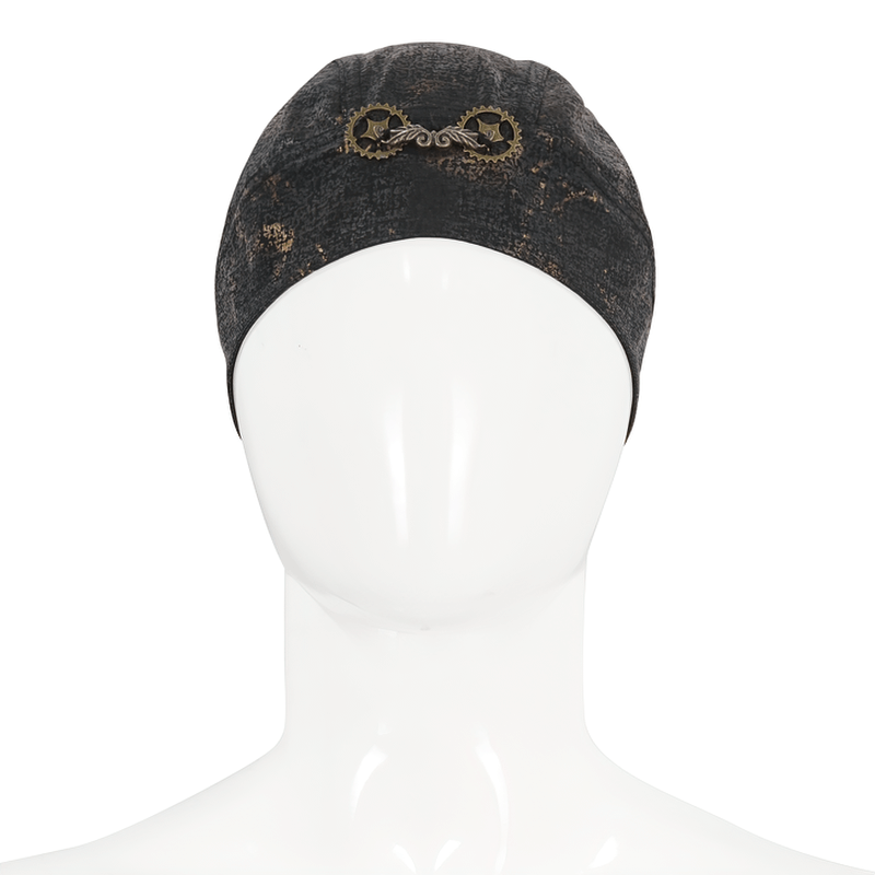Steampunk men's bandana featuring twin gears for a stylish and bold fashion statement.