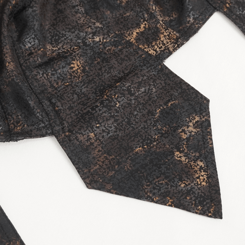 Steampunk men's bandana in black and bronze, adorned with gears for a stylish, mechanical look.