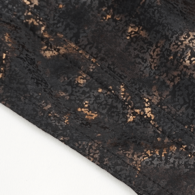 Steampunk men's bandana featuring a stylish black fabric with bronze gear-inspired patterns.