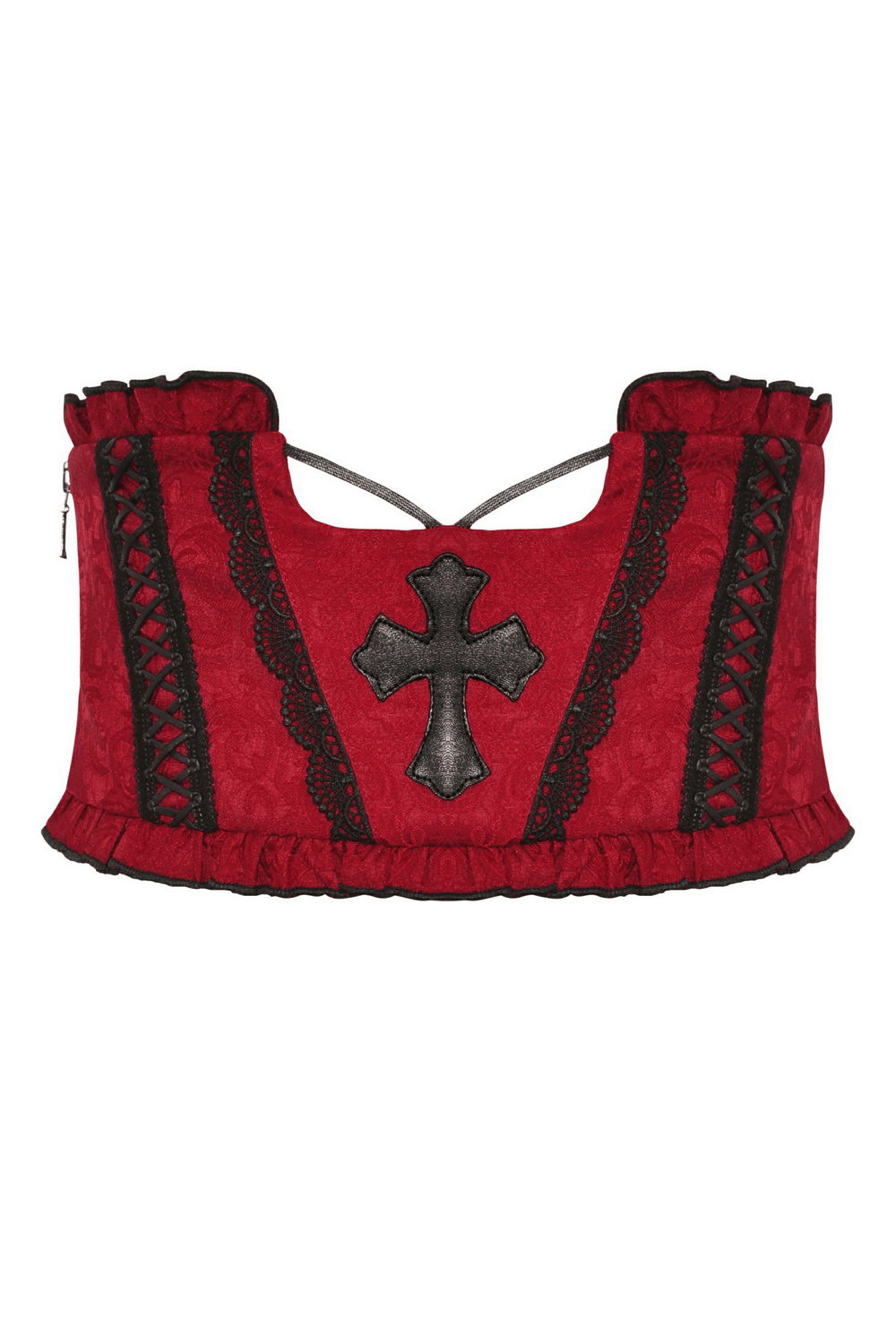 Steampunk Women's Corset Belt with Gothic Black Cross