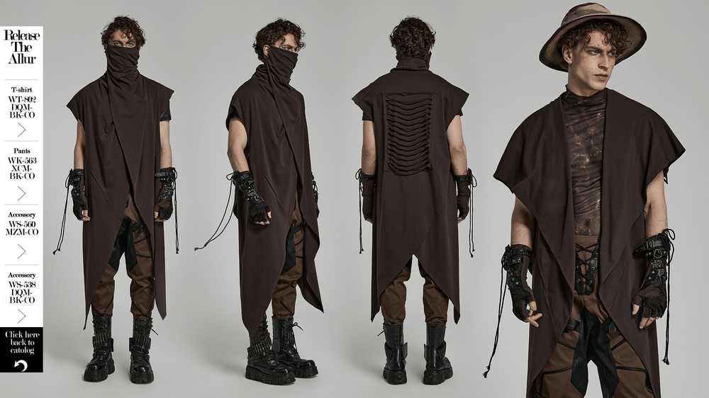 Stretch Knit Gothic Vest with Pointy Hem Design - HARD'N'HEAVY