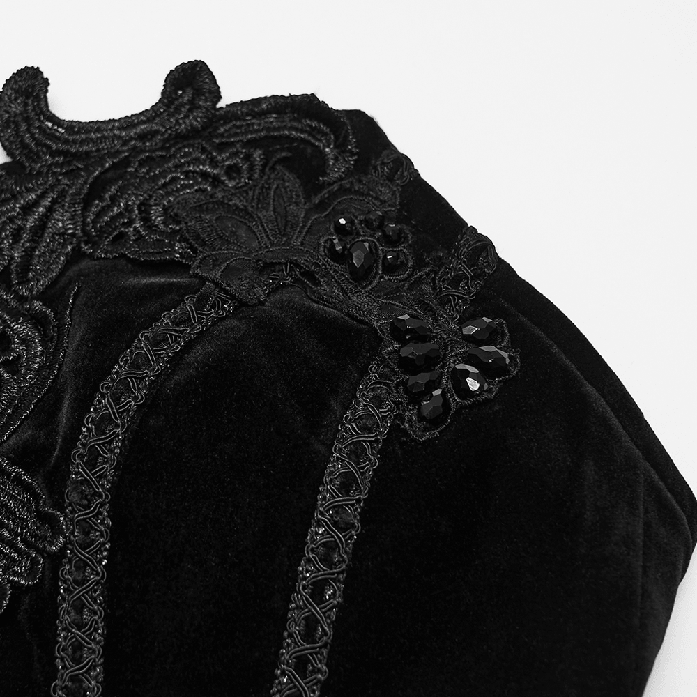 Auffälliges Gothic-Corsett mit Veloursleder- und Spitzeneinsätzen