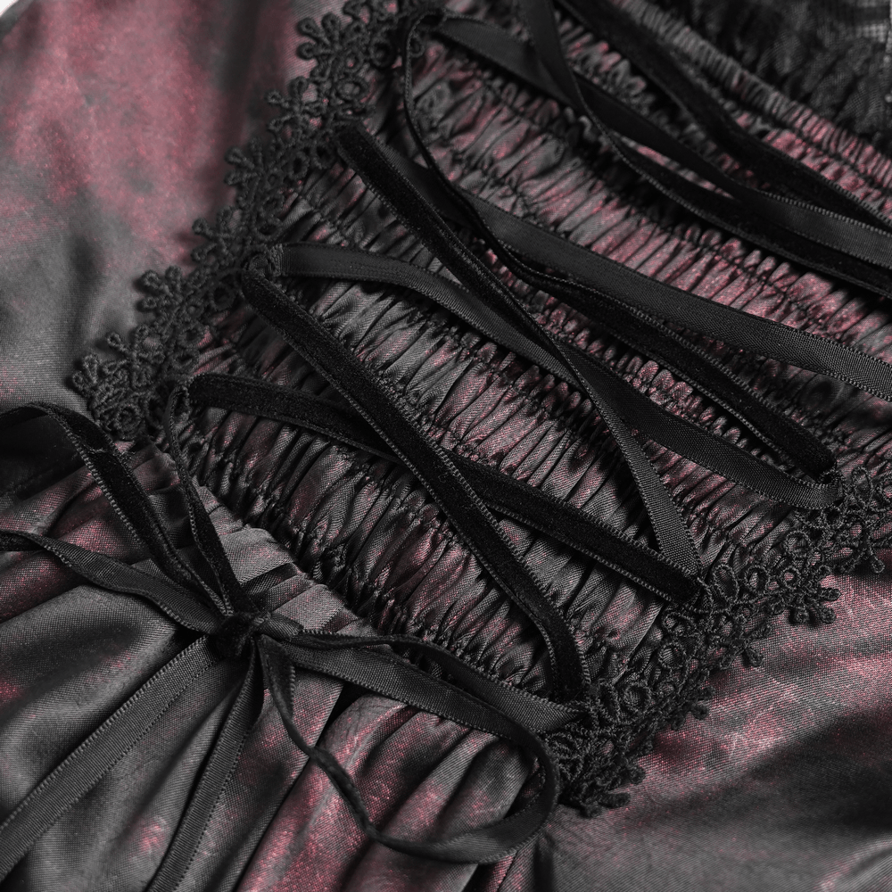 Striking Women's Halter Mini Dress with Corset Lacing Detail showcasing detailed lace-up corset design and dark marbled finish.
