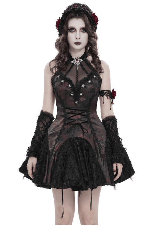 Robe Mini à Dos Nu pour Femmes avec Détail de Laçage Corset
