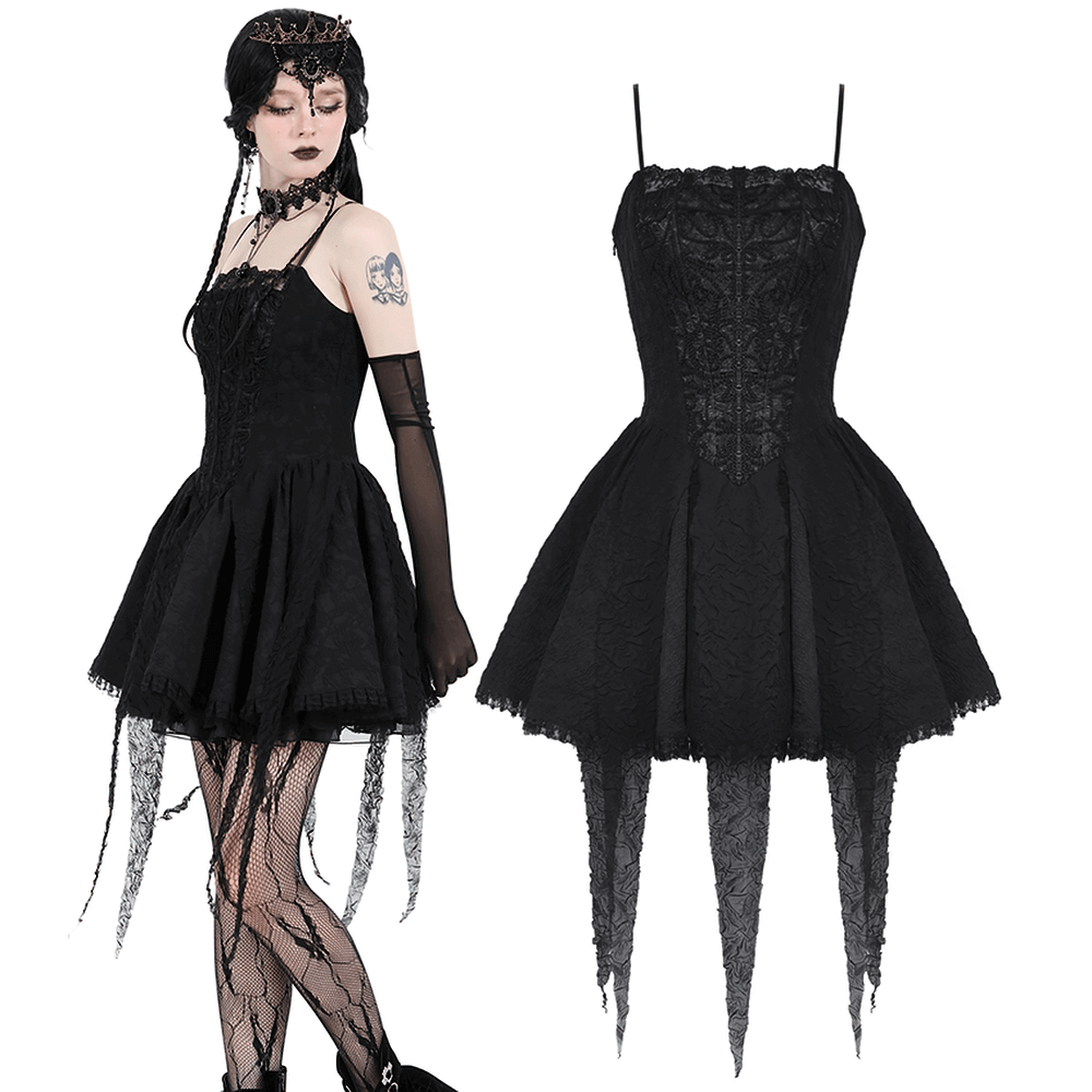Stunning Gothic Lace Dress with Straps for Women