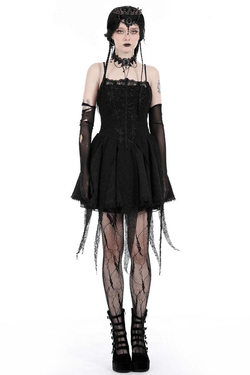 Stunning Gothic Lace Dress with Straps for Women