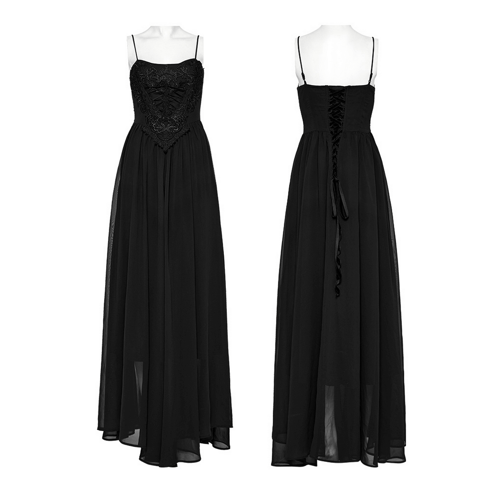 Stunning Women's Black Long Dress with Adjustable Straps