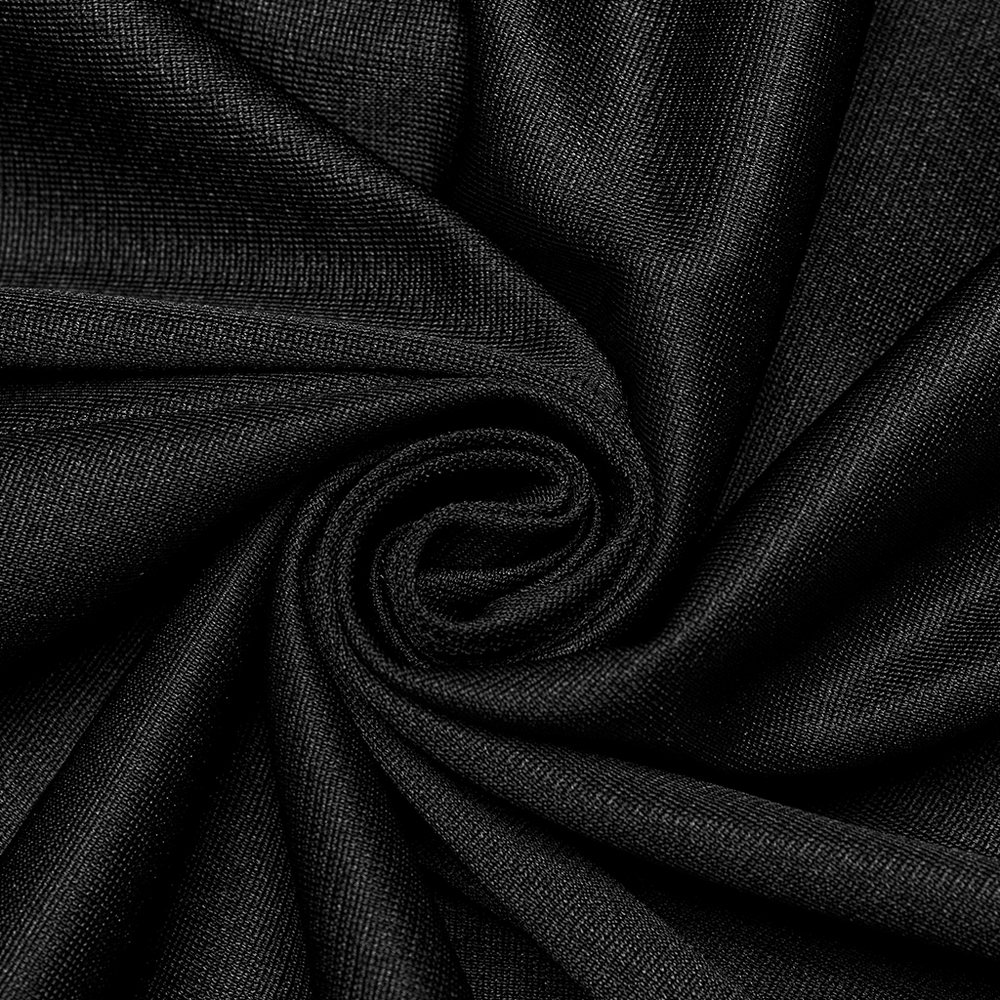 Close-up of soft black chiffon fabric, showcasing its sumptuous texture and flow for stylish dress designs.