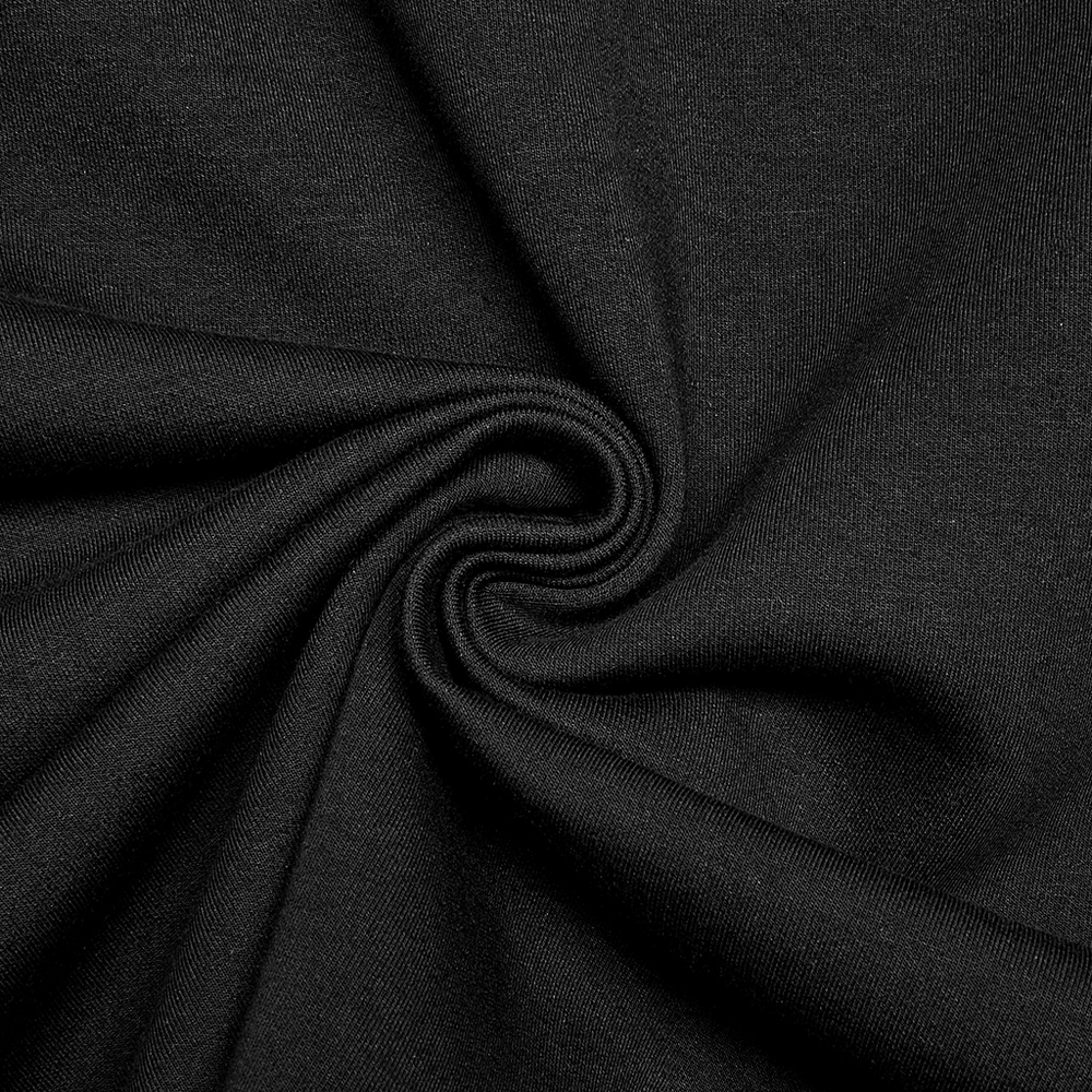 Close-up of soft black fabric, ideal for stylish techwear and tactical designs.
