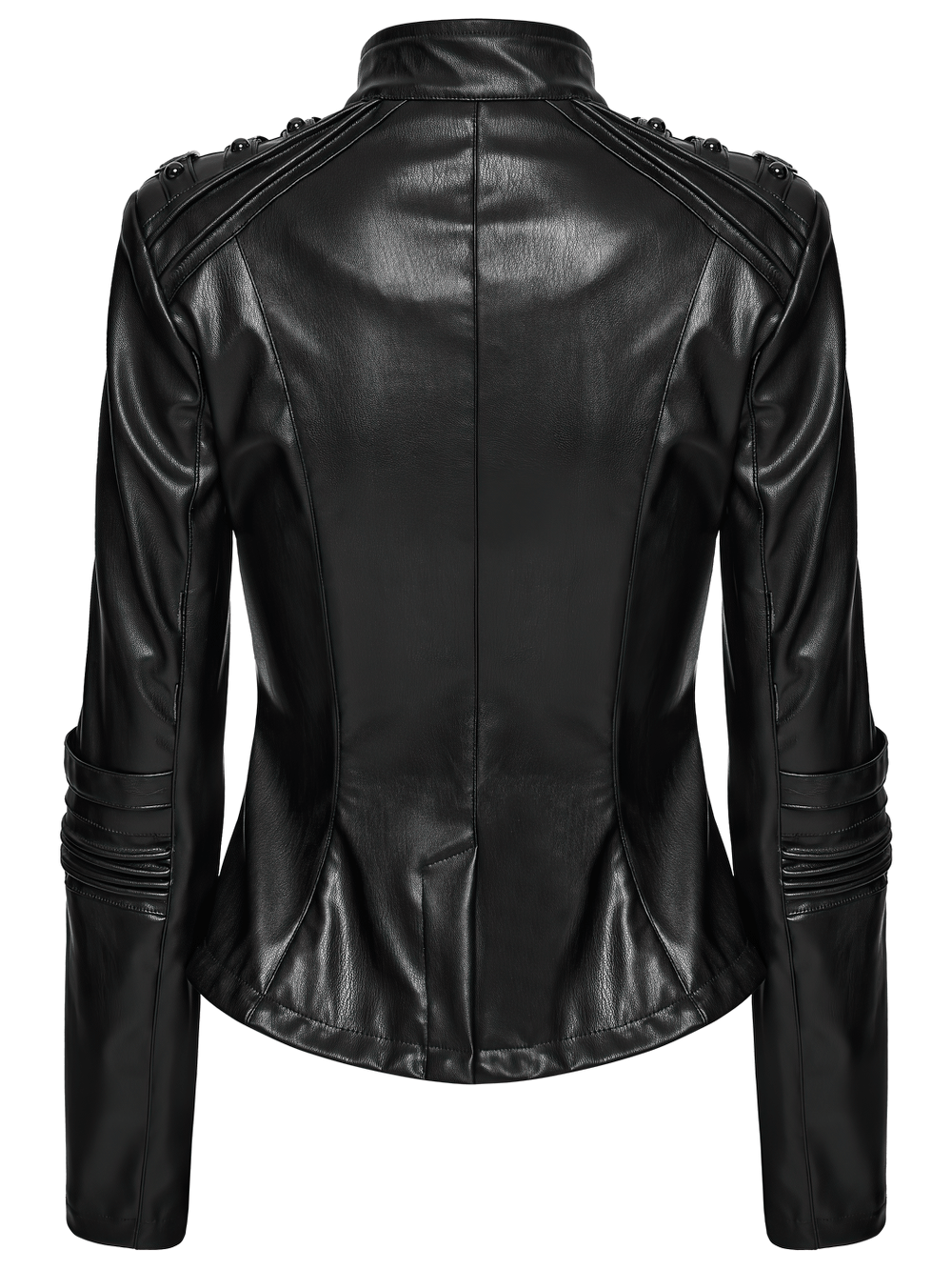 Élégante veste punk cyberpunk en similicuir noir