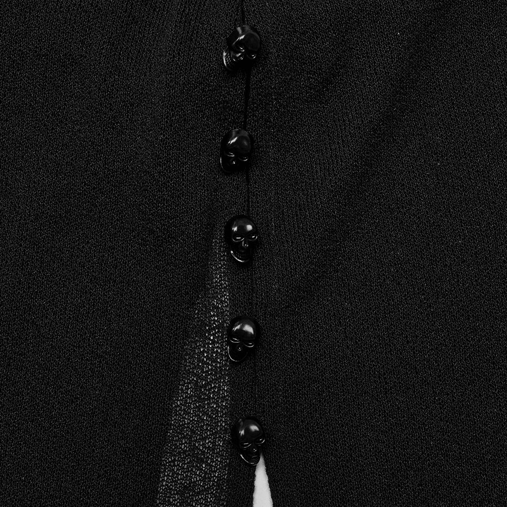 Stylish Black Reversible U-Neck Long Wool Cape