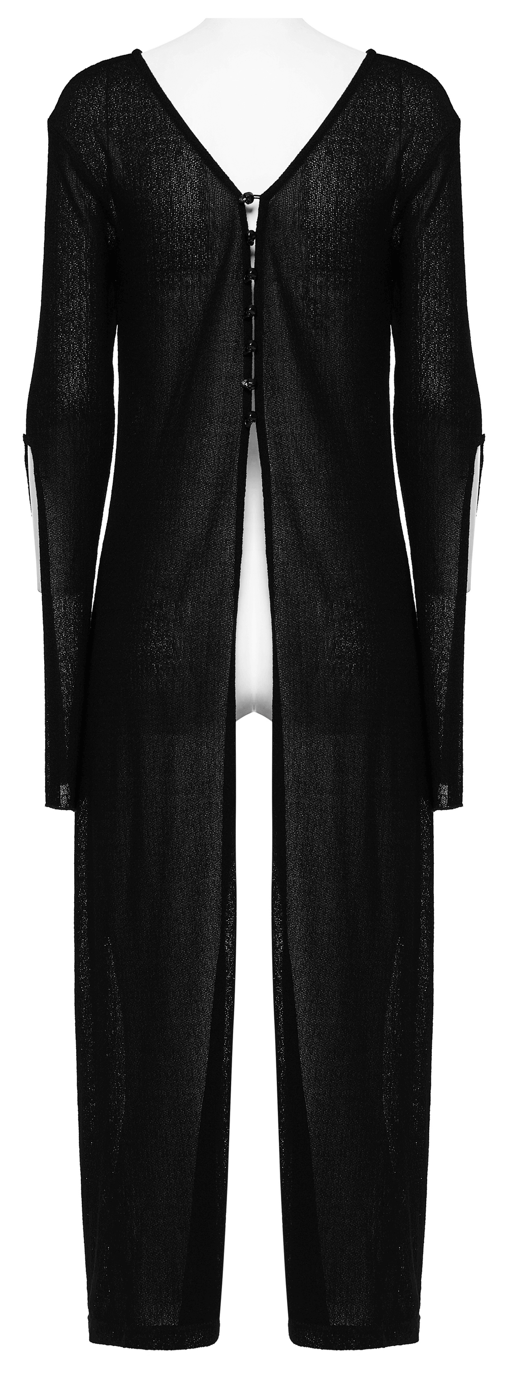 Stylish Black Reversible U-Neck Long Wool Cape