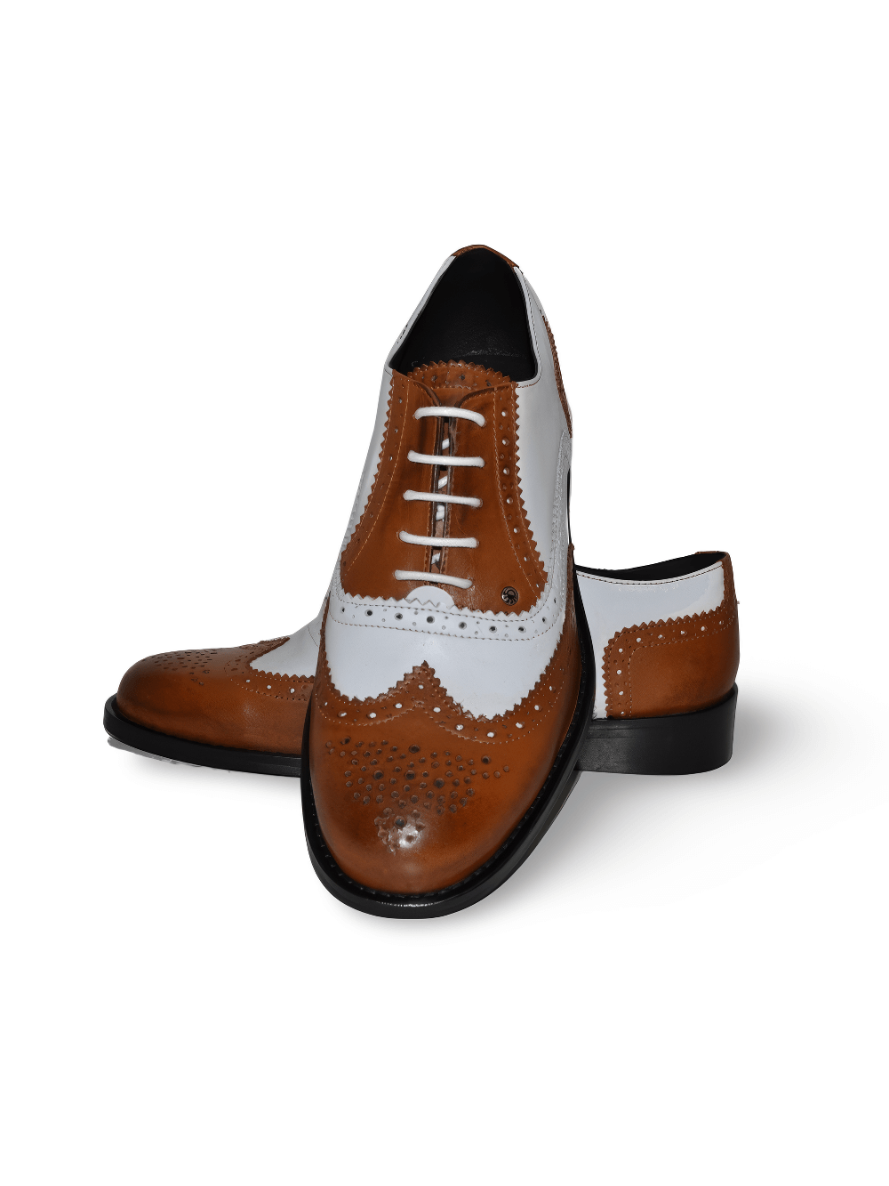 Stylish Brown Oxford Leather Lace-Up Shoes for Men