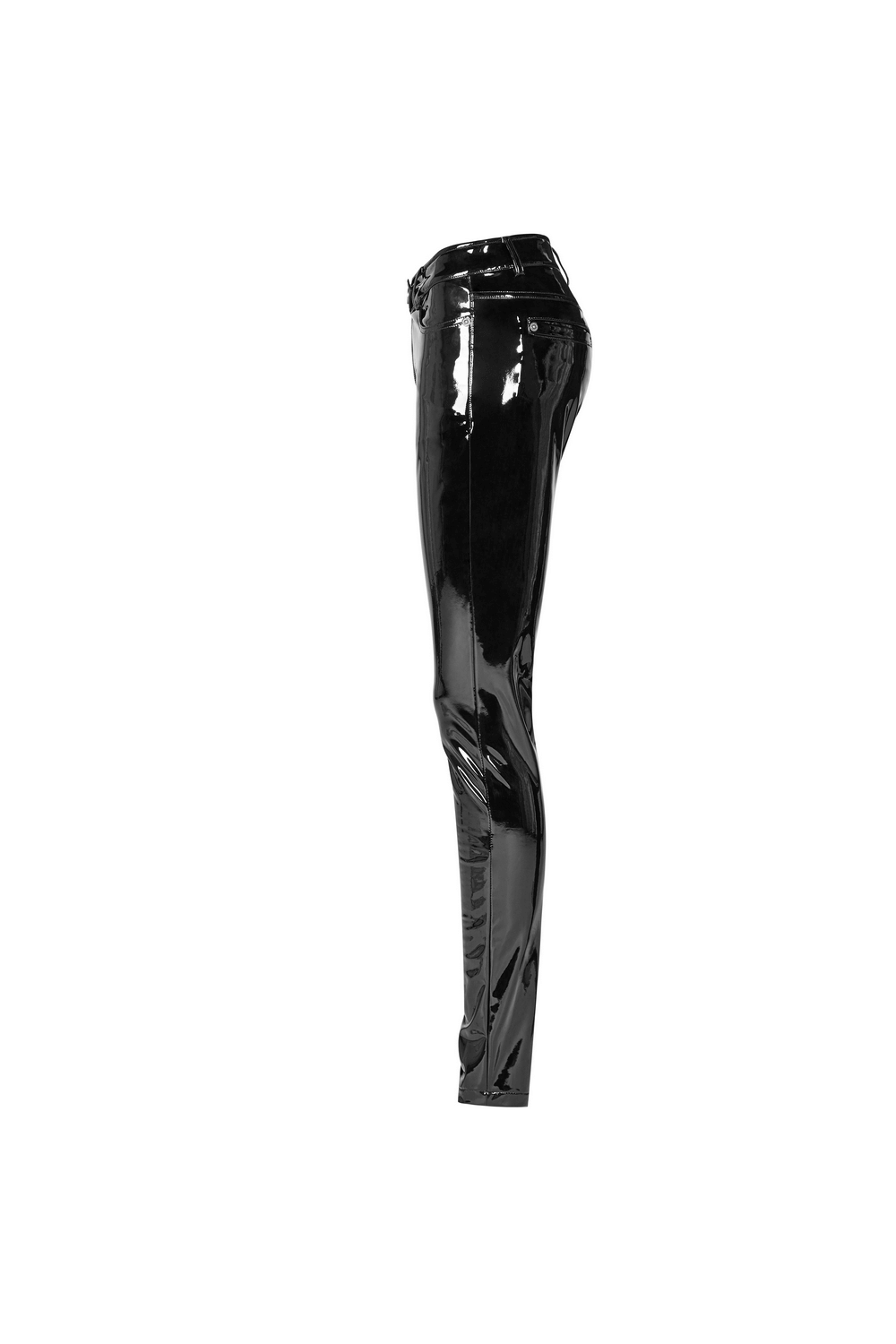 Stylish Chic Black Shiny Vinyl Leggings for Women