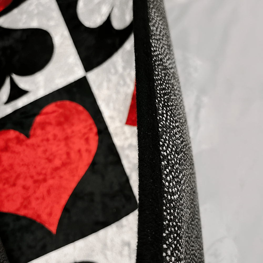 Stylish Dark Gothic Playing Card Checkered Area Rug