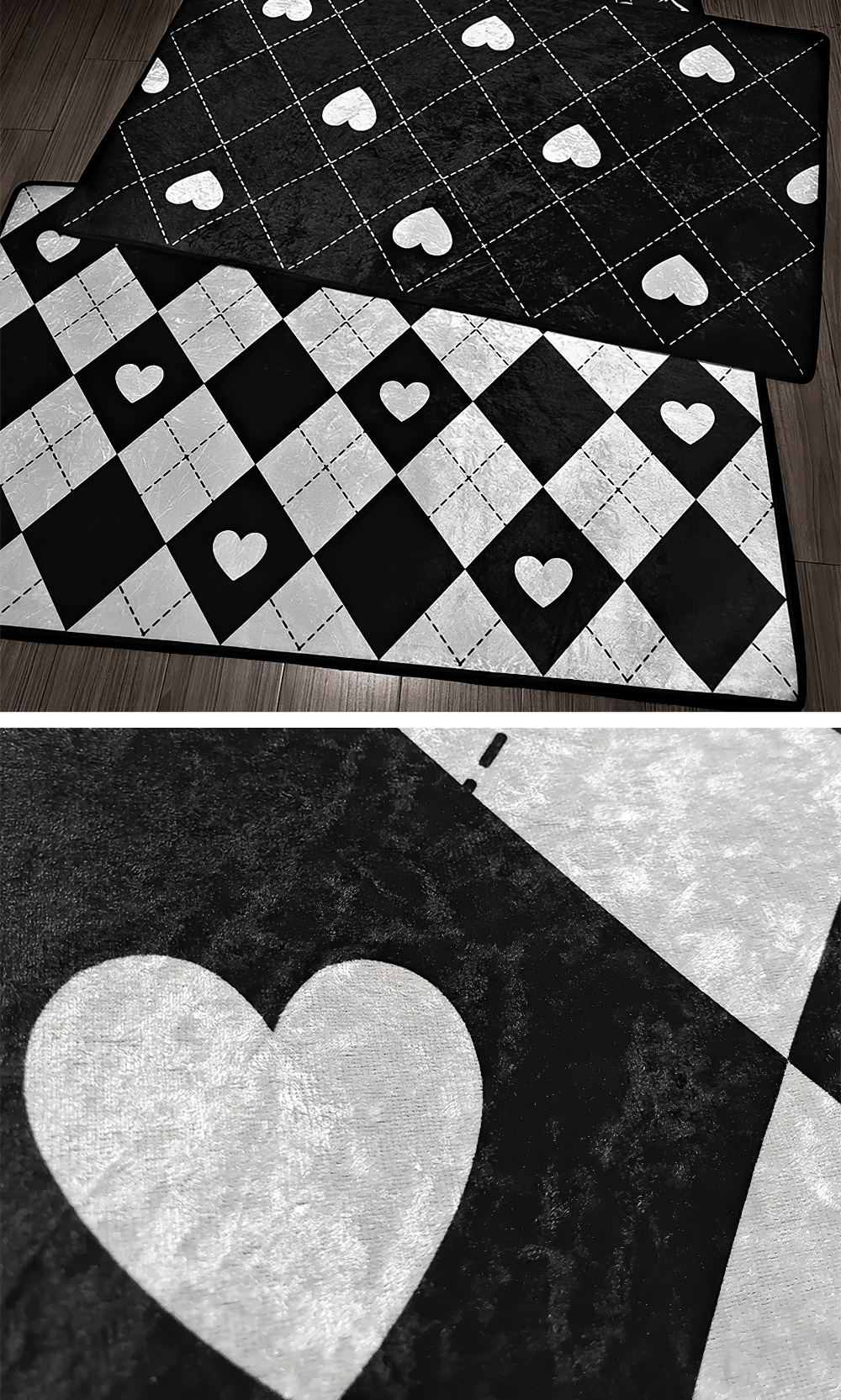 Stylish Dark Gothic Playing Card Checkered Area Rug