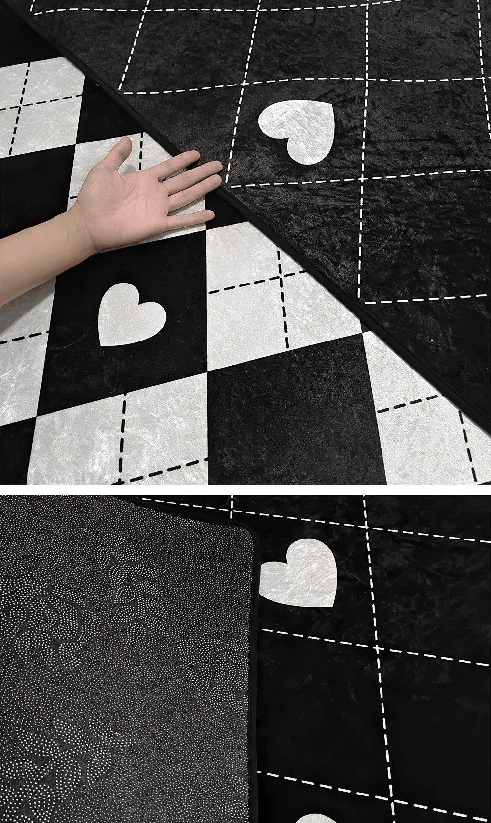 Stylish Dark Gothic Playing Card Checkered Area Rug
