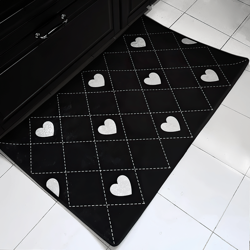 Stylish Dark Gothic Playing Card Checkered Area Rug