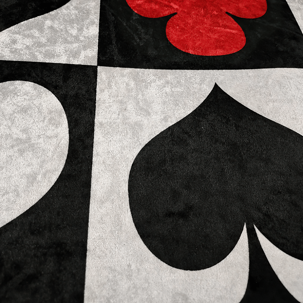 Stylish Dark Gothic Playing Card Checkered Area Rug