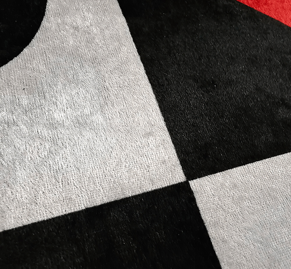 Stylish Dark Gothic Playing Card Checkered Area Rug
