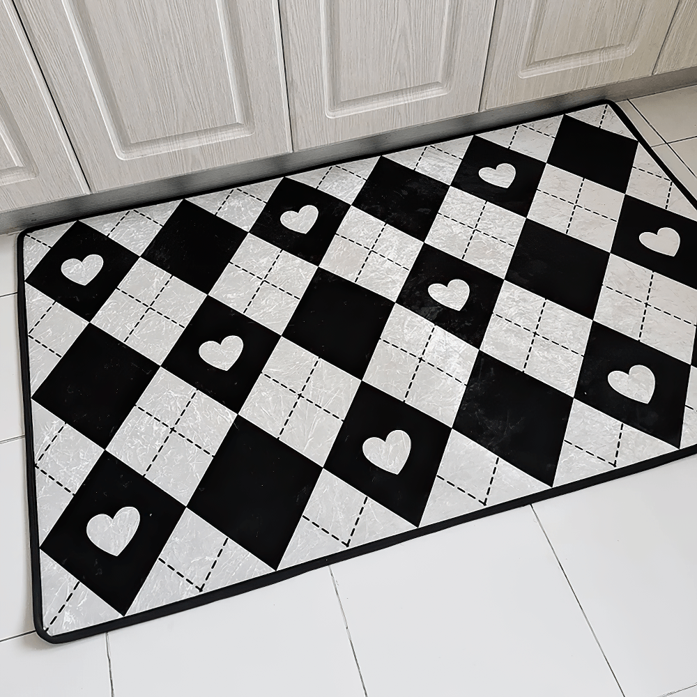 Stylish Dark Gothic Playing Card Checkered Area Rug