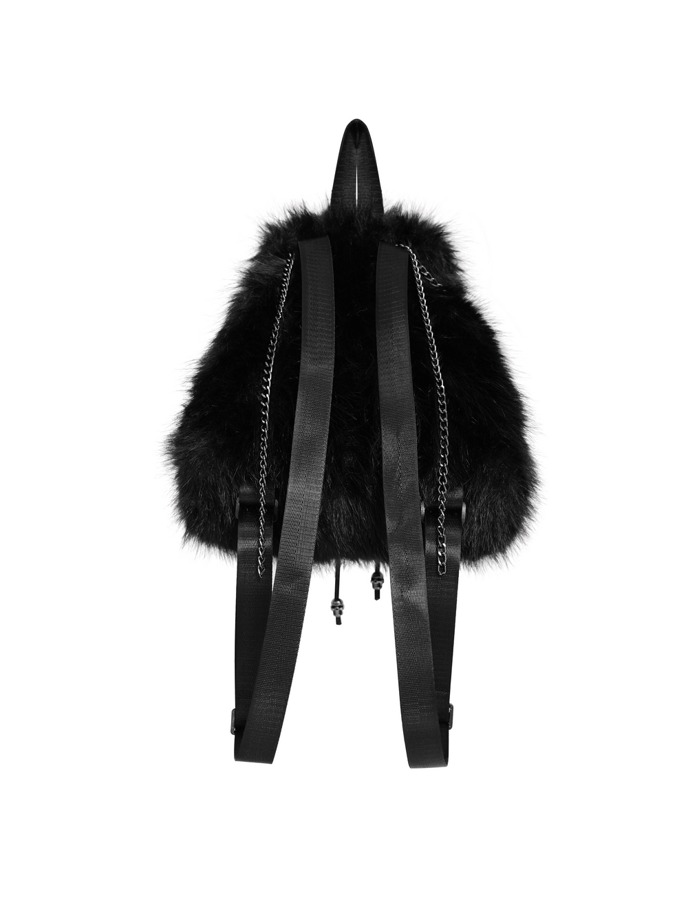 Stylischer Damen-Rucksack mit Totenkopf-Kette und Horndetail